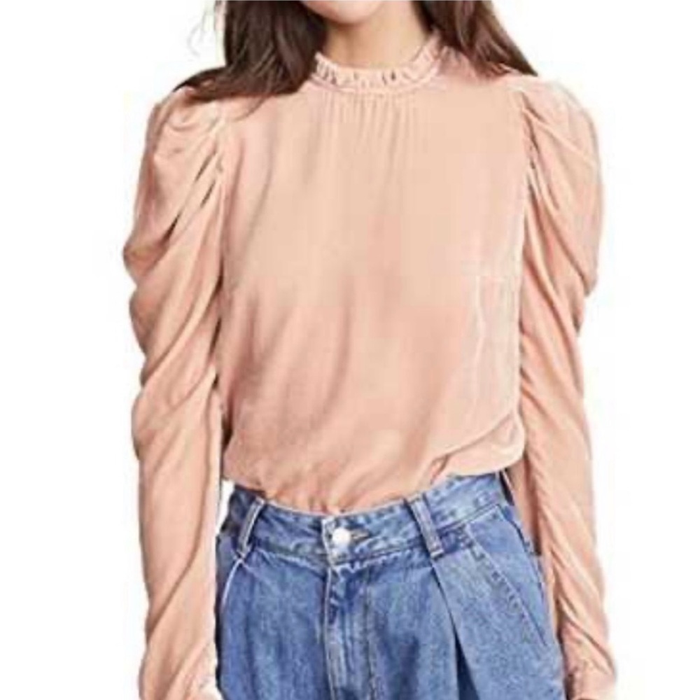 Ulla Johnson Giles Velvet Puff Long Sleeve Blouse size 0